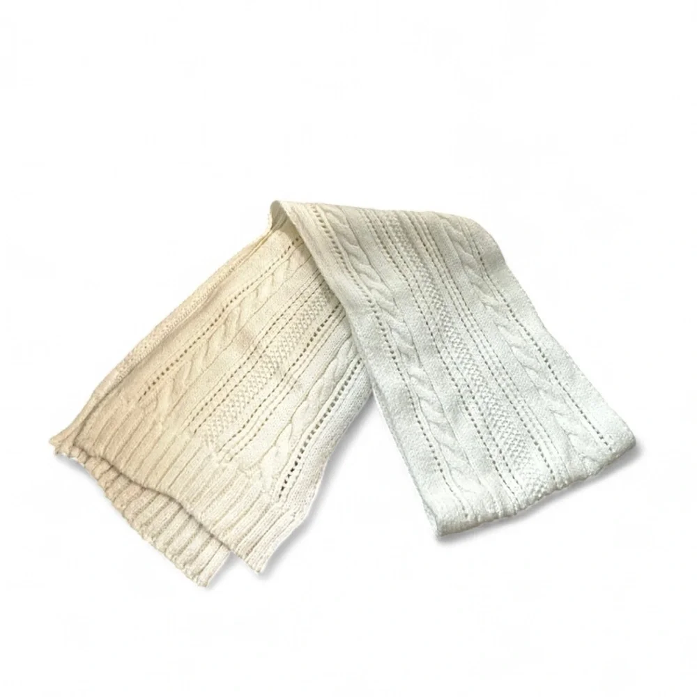 DKNY Cream Knit Scarf and Beanie Set NEW in Box OS Cream color